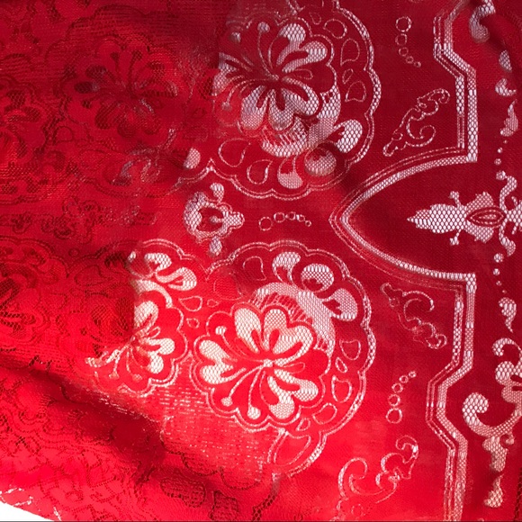 Max Studio Red Lace Mini Shift Dress Small - Picture 3 of 4