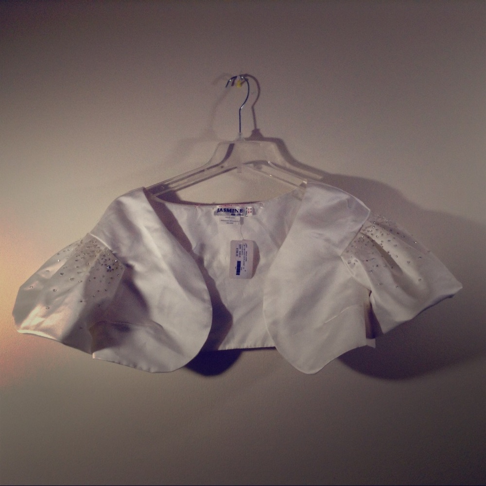 Jasmine women's ivory satin wedding gawn jacket