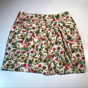 Forever 21 Floral Pleated Mini Skirt, Size Small