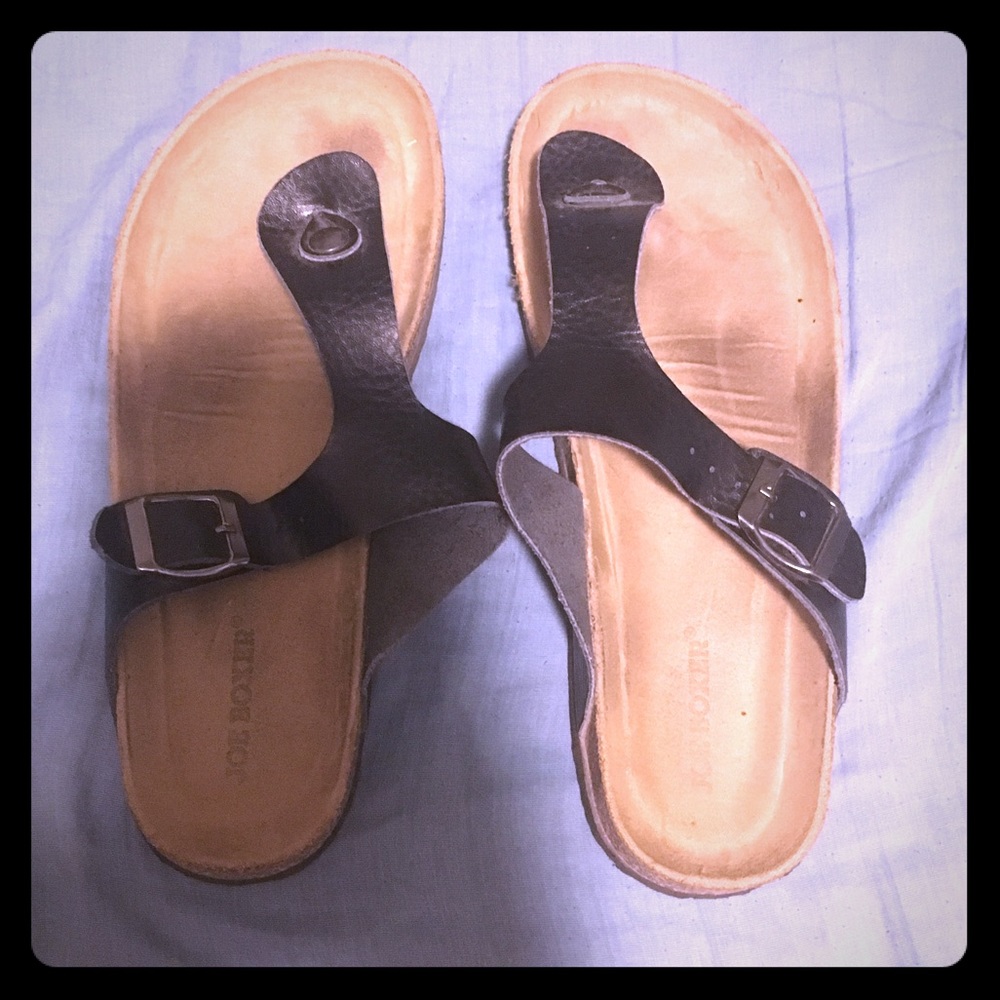 Black Thong flip flop with adjustable strap