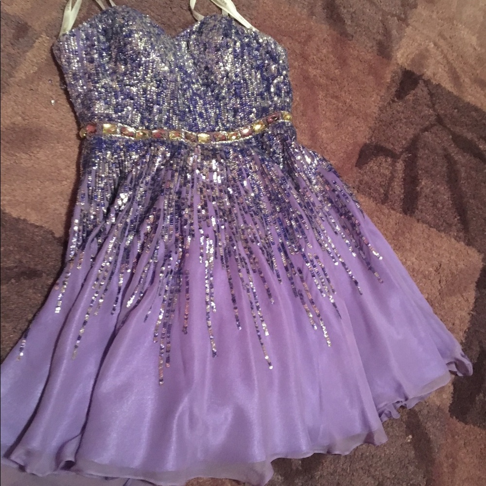 Purple Sherri hill homecoming dress