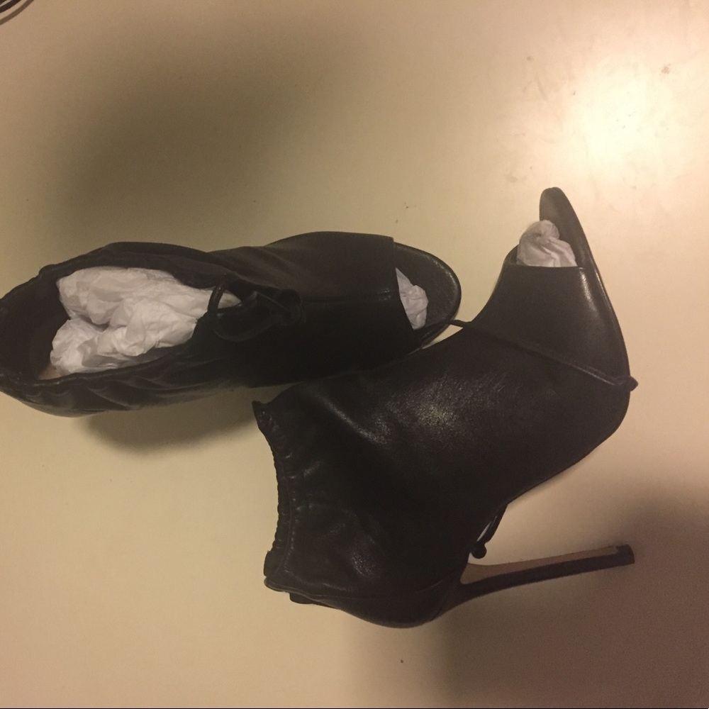 Brand new Aldo open toe black heels ankle booties