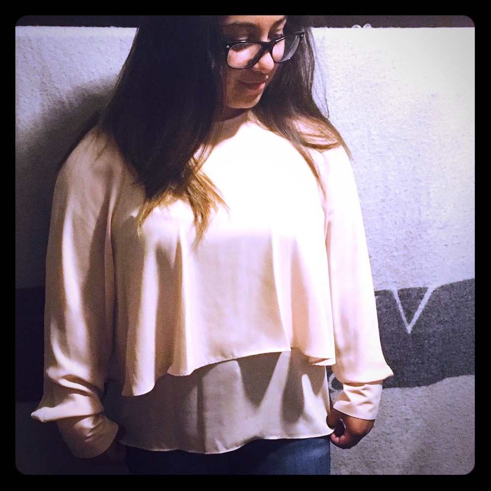 Light Peach layered long sleeve Blouse