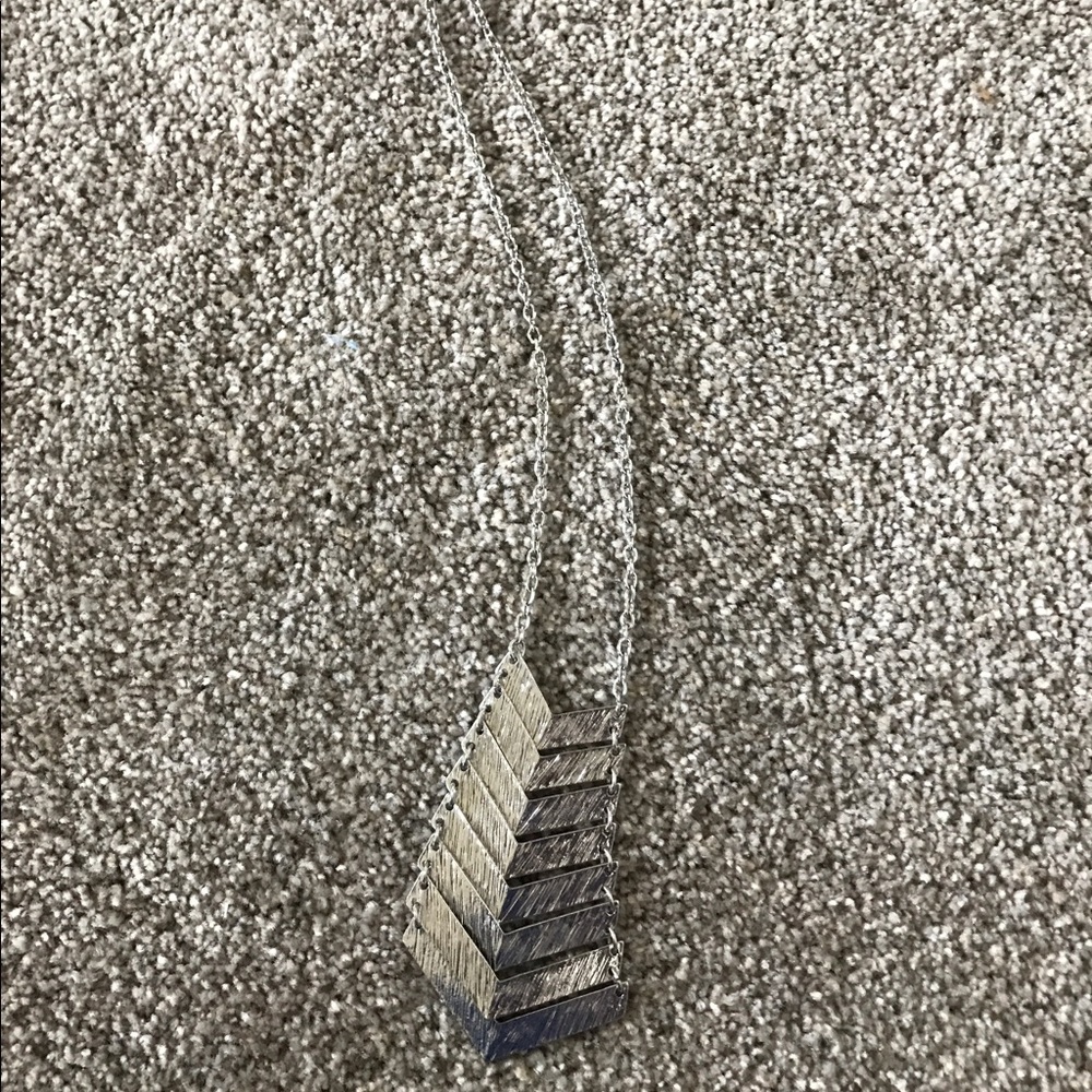 Long silver necklace