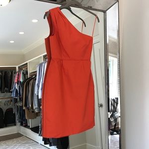 ✨SALE✨J. Crew One Shoulder Tangerine Dress