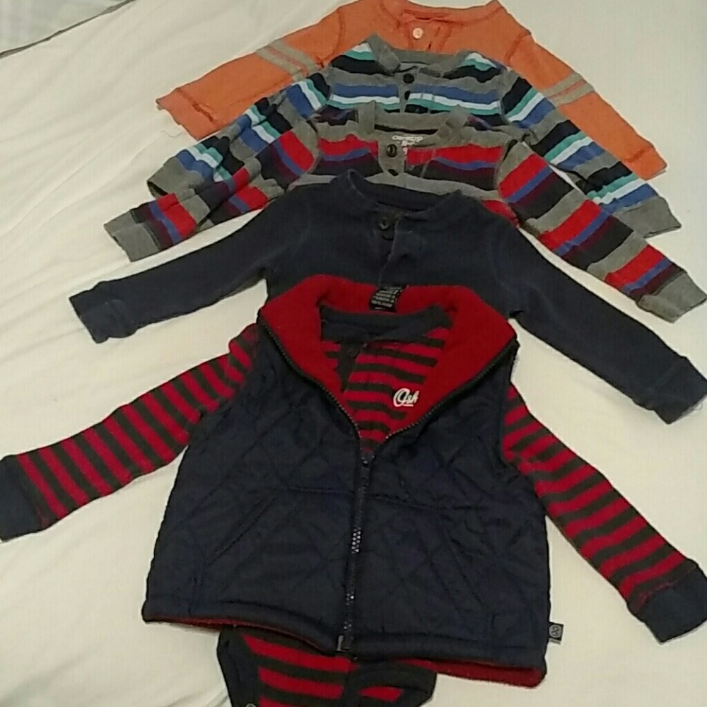 5 long sleeve onsies 1 vest
