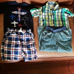 3T boys bundle jeans, collared shirt, shorts set