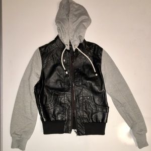 Forever 21 faux black leather gray Jacket Med