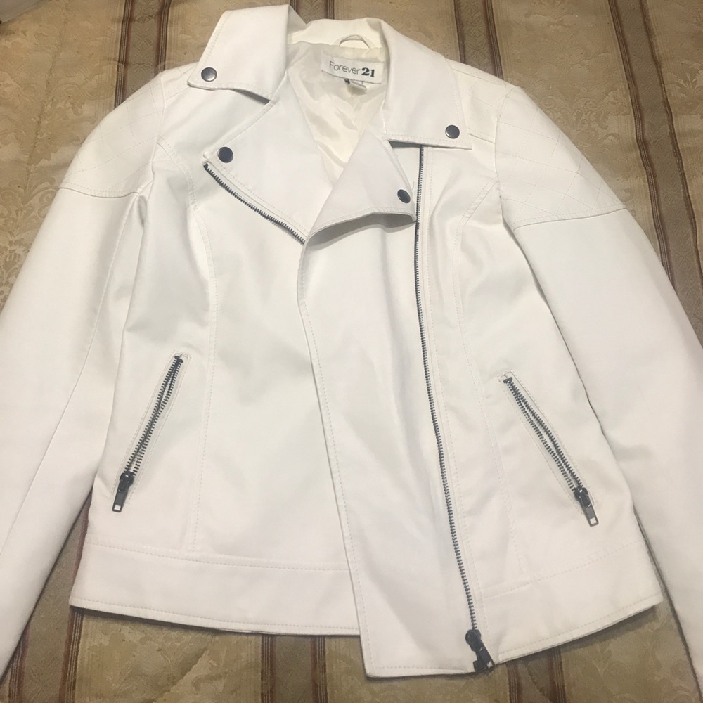 **Off White Leather Jacket**