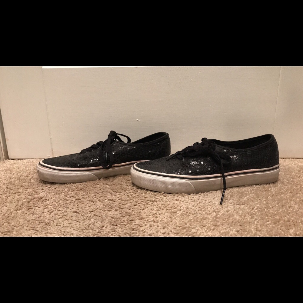 Black Sequins Vans