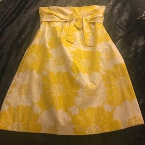 Yellow strapless Kate Spade