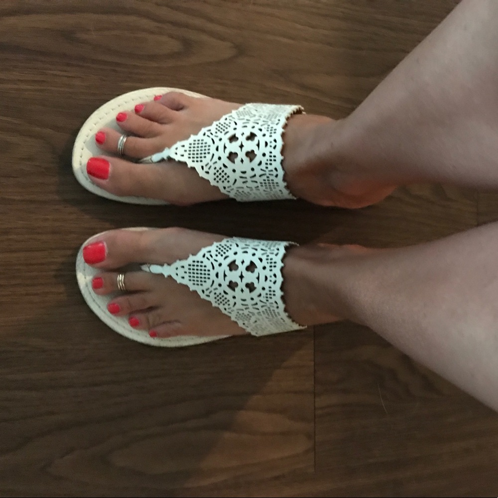 Tory Burch white sandals