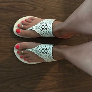 Tory Burch white sandals