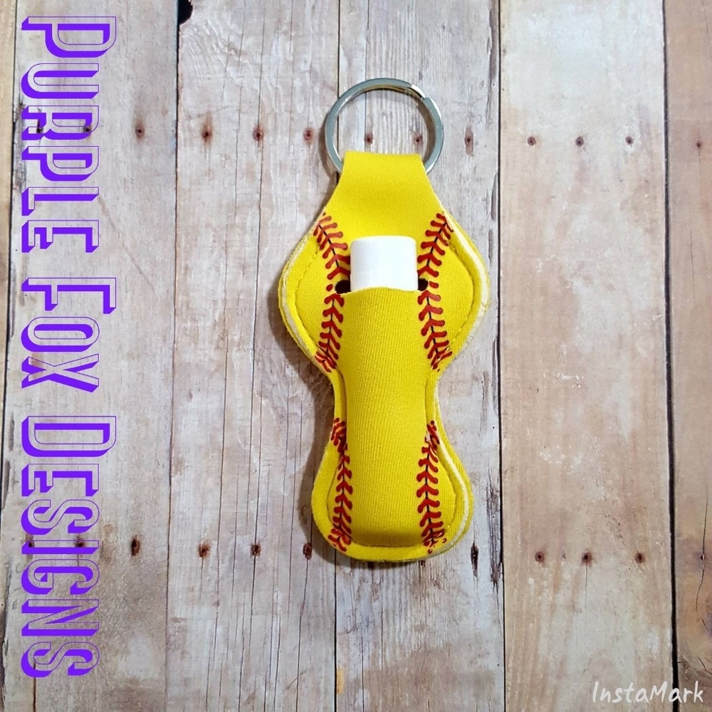 Softball Patten Lip balm Holder