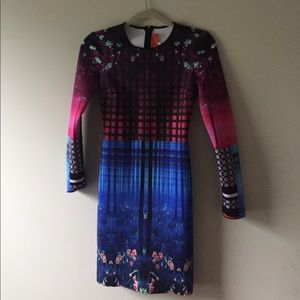 Clover Canyon blue and pink print dress