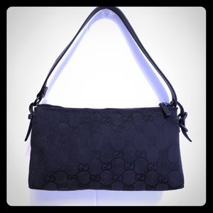 Authentic Gucci small monogram pochette (black)