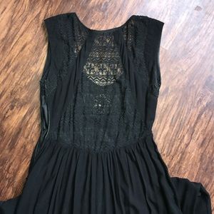 Tobi Lace-Back Black Maxi Dress
