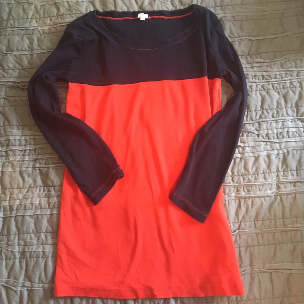J. Crew Factory Colorblock Long sleeve Shirt. EUC