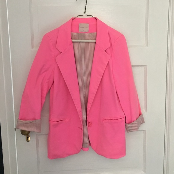 Bright pink loose fit blazer - Picture 1 of 2
