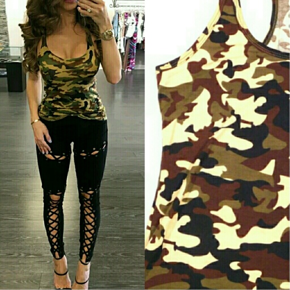 ✔✔SOLD OUT✔✔M & L CAMOUFLAGE TANK TOPS - Picture 4 of 5