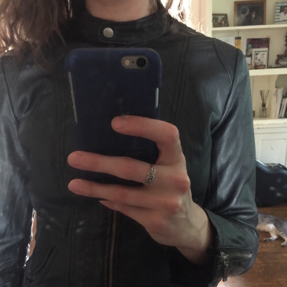 Alfani Faux Leather Jacket Sz4