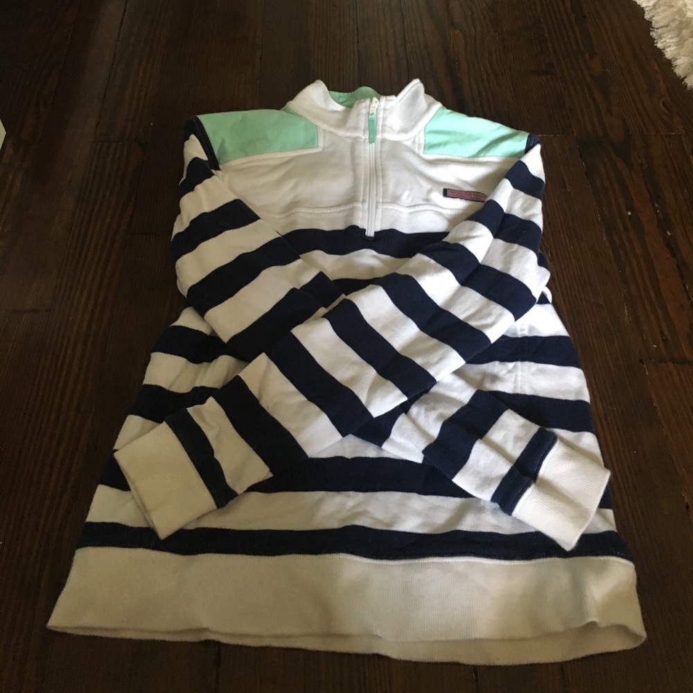 Blue and white stripped Shep shirt
