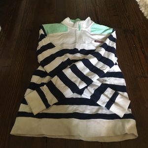 Blue and white stripped Shep shirt