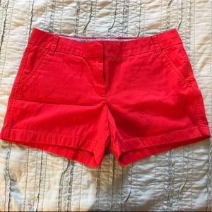 J. Crew 4" Chino Shorts in Red, 10  ✨Like New✨