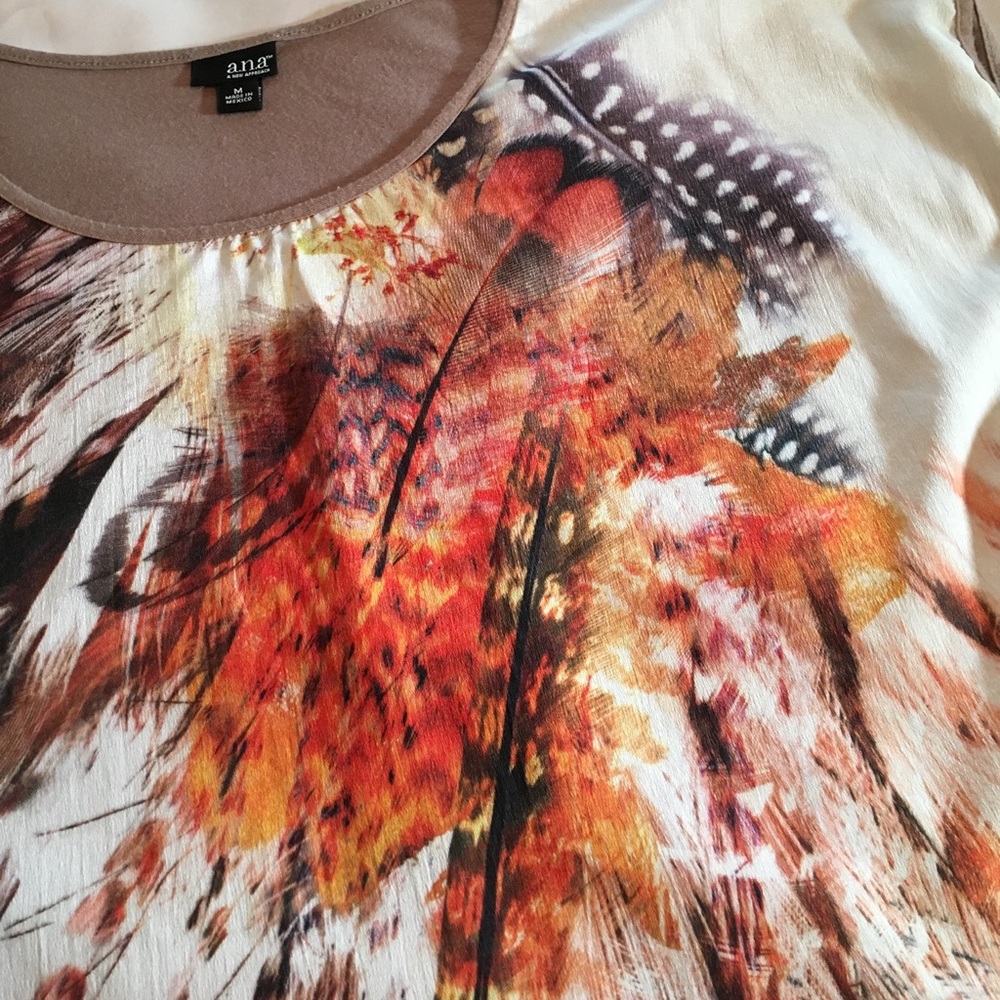 Lovely summer print top with high low hem size M. - Picture 2 of 8