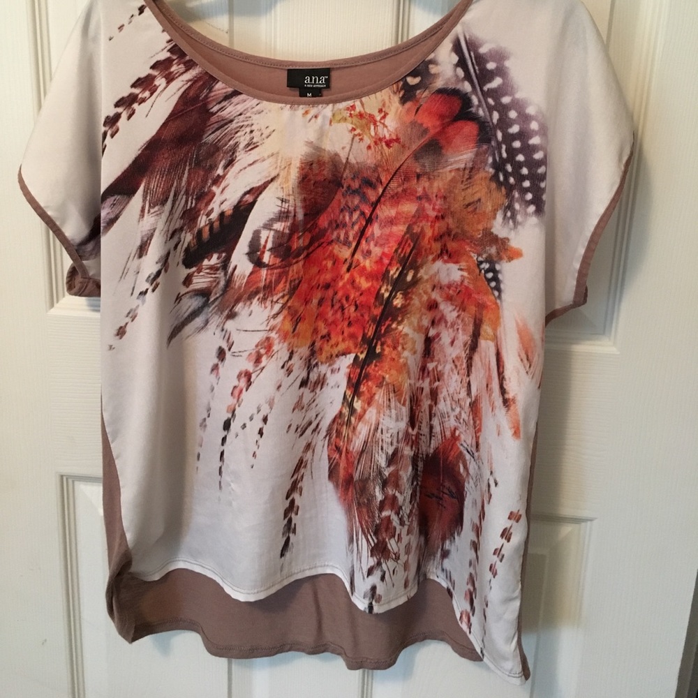 Lovely summer print top with high low hem size M. - Picture 6 of 8