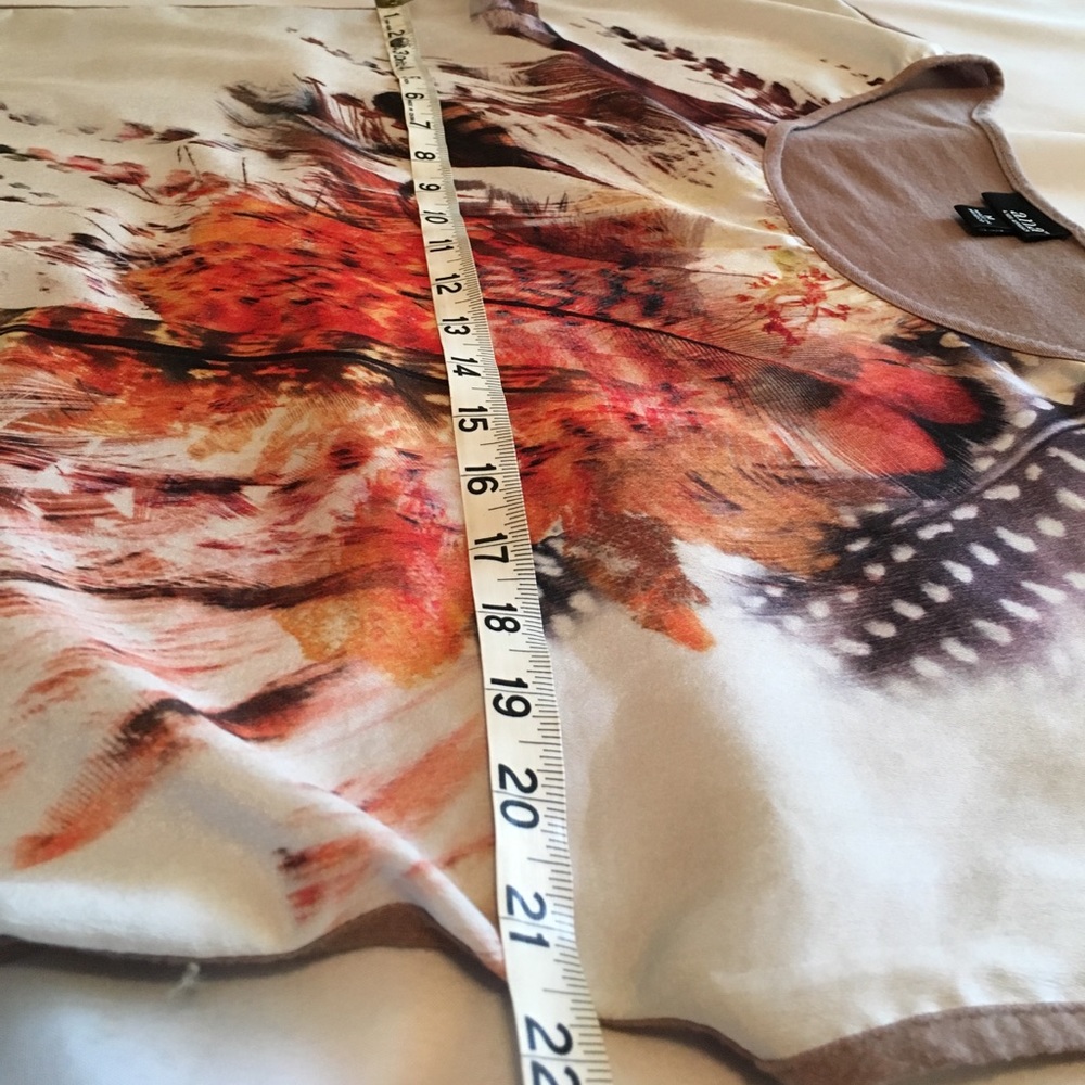 Lovely summer print top with high low hem size M. - Picture 7 of 8