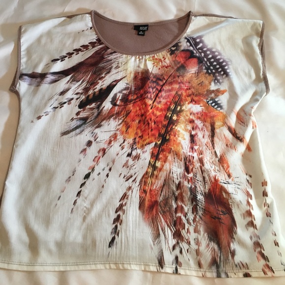 a.n.a Tops - Lovely summer print top with high low hem size M.