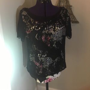 Floral and lace top