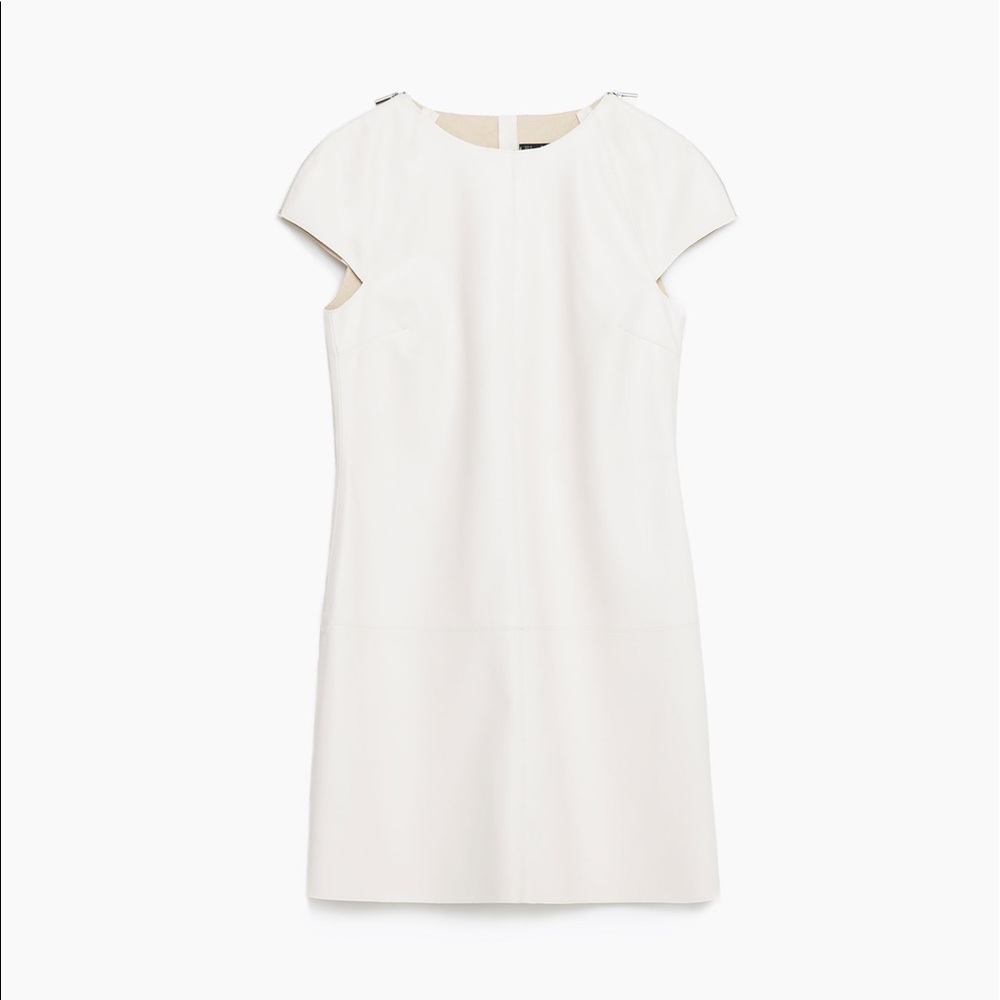 Zara white faux leather dress