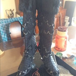 Baby Phat Lucite Wedge Fashion Boots Size 7.5