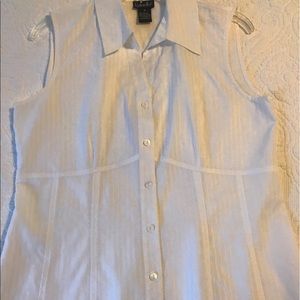 Never worn white sleeveless button down top