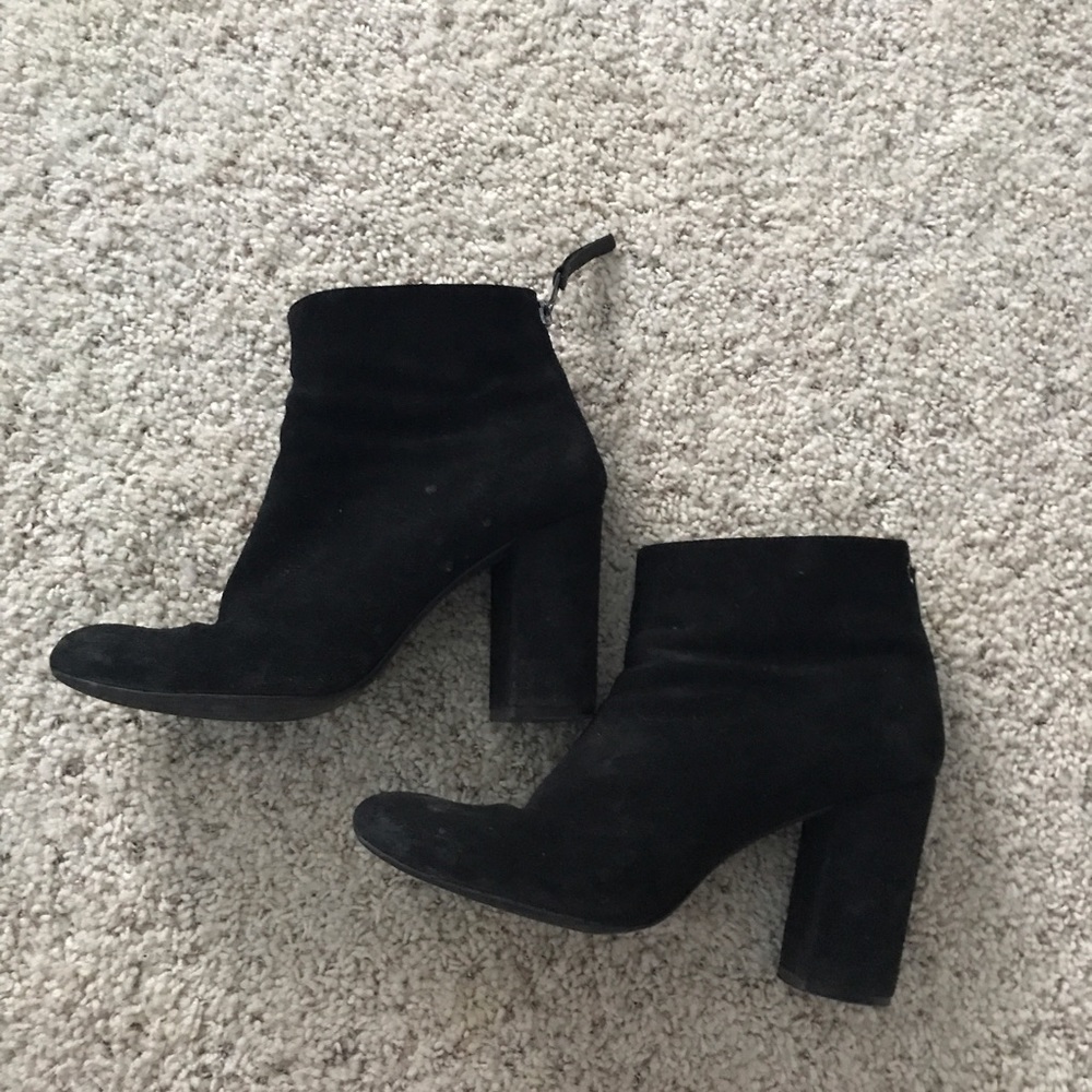black suede booties