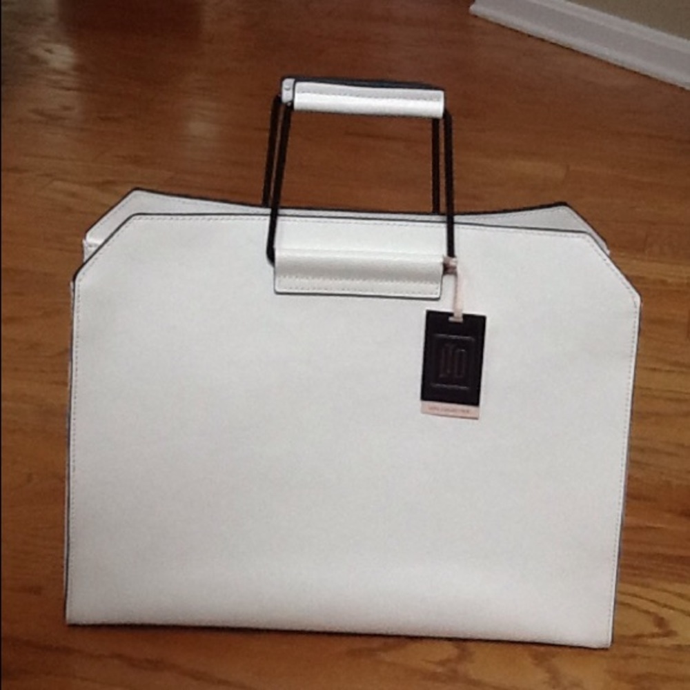 "Luxe" White Leather handbag from The Limited