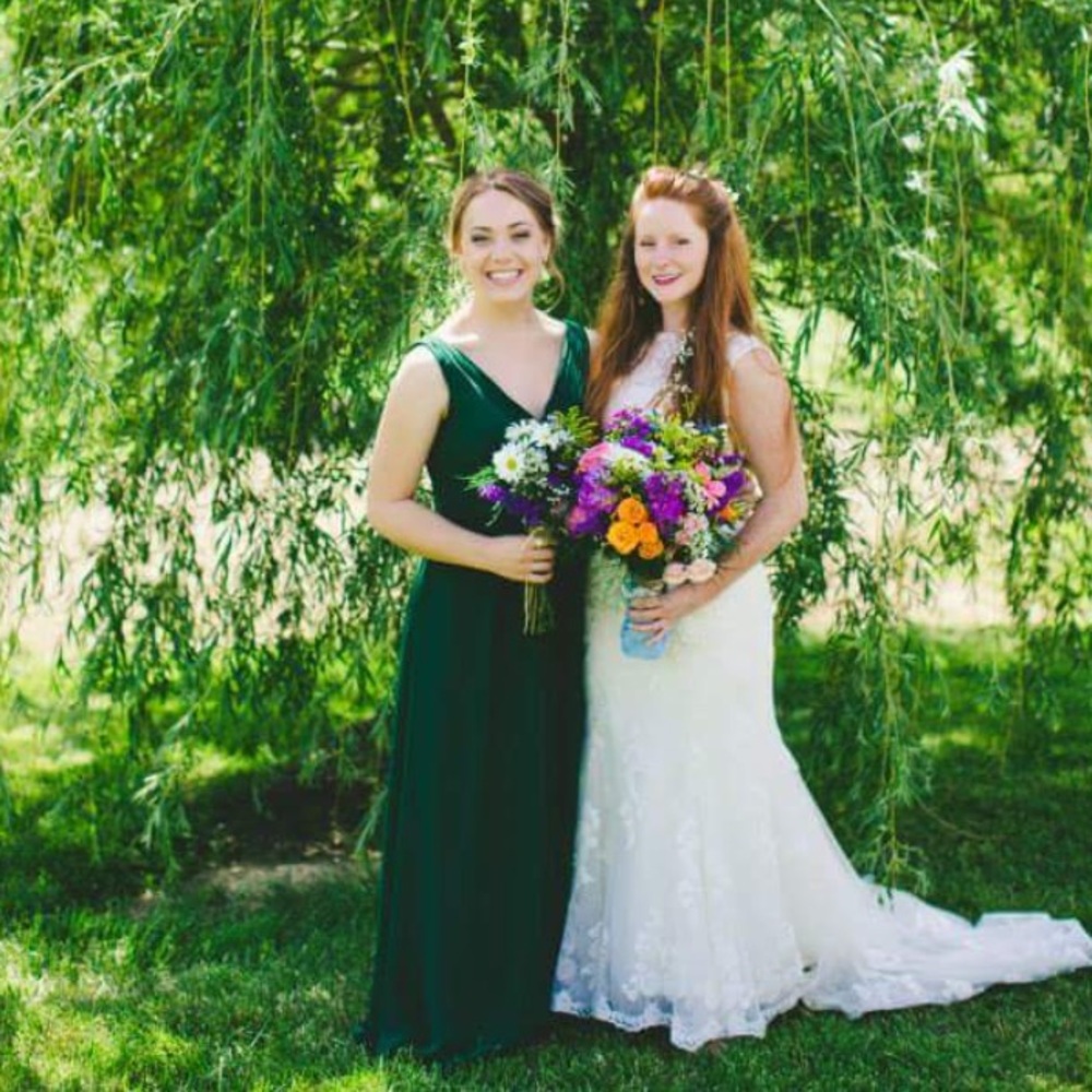 elegant dress // hunter green