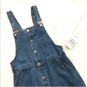 Denim Midi Overall Dress