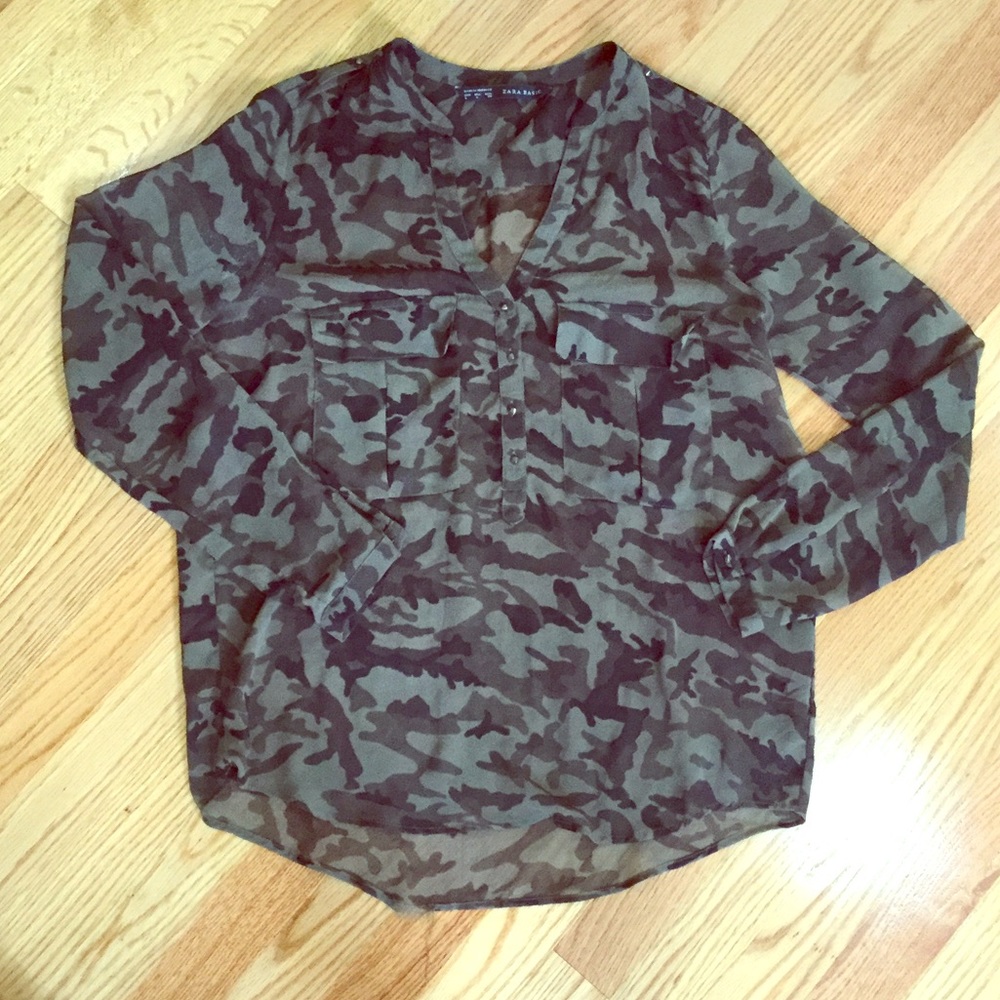 Camo printed blouse
