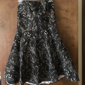 Express snake skin print dress strapless