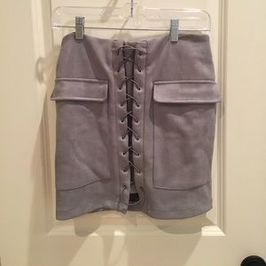 Gray Suede skirt