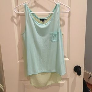 Blue and sheer green shirt