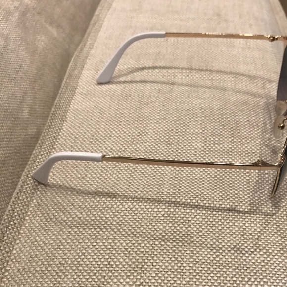 AQS gold frame sunglasses, black lenses - Picture 2 of 4