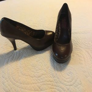 Brown high heel shoes
