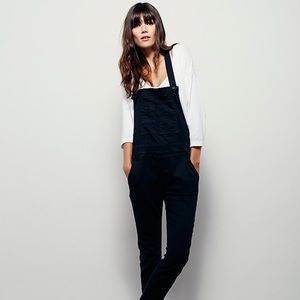Free People Black Overalls