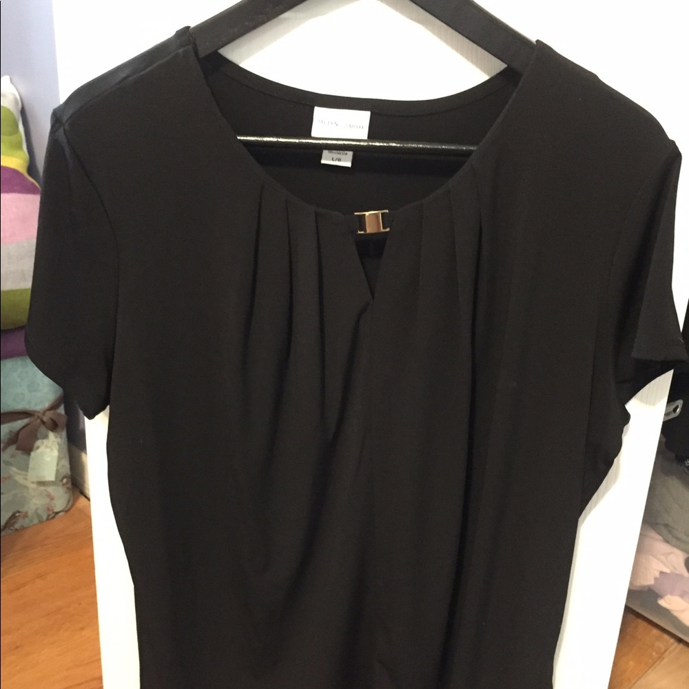 Jaclyn Smith black blouse L