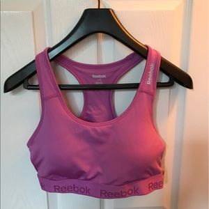 Reebok Cardio Sports Bra in an Iris Orchid hue