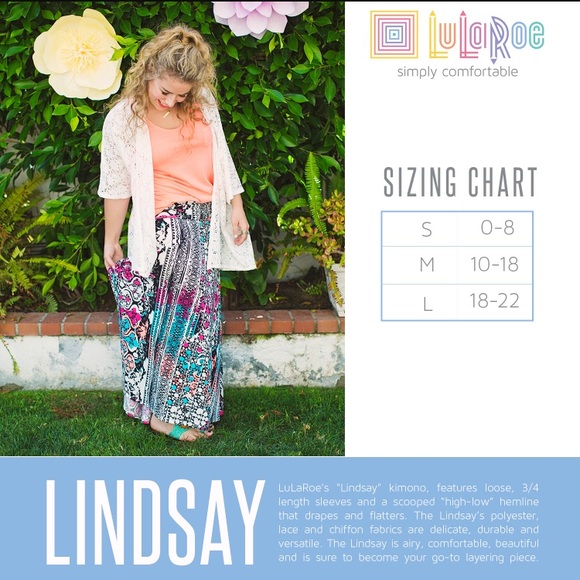 LuLaRoe Lindsay Kimono in Teal floral print - Picture 3 of 3